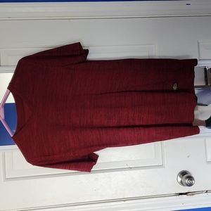 Burgundy V neck size L